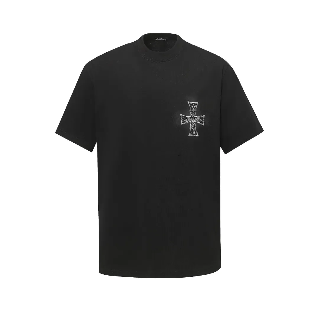 P180 Chrome Hearts] Fabric: 100% cotton Chrome Hearts* Chrome Hearts uses 300g double yarn fabric, 1*1 Solona rib, imported digital white ink front and rear direct injection superimposed printing patch embroidery process, more advanced, loose version, same style for men and women Color: Black White Size: XS S M L